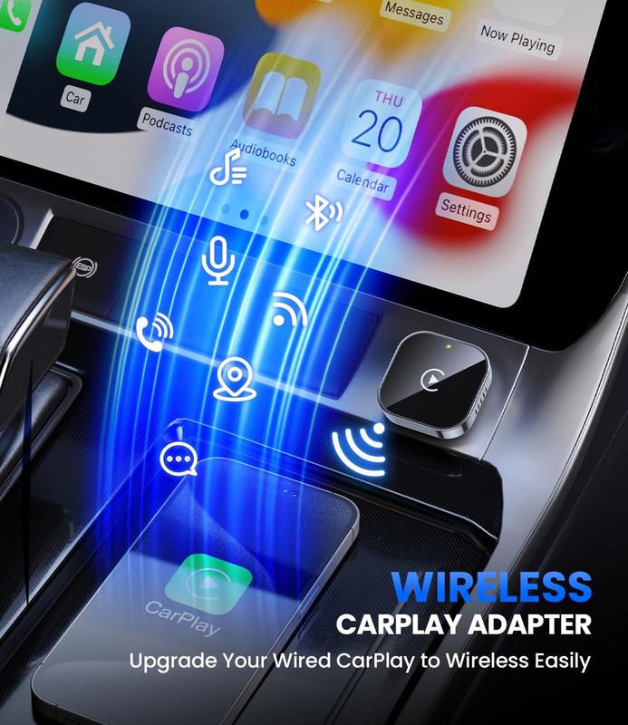 DriveView Wireless CarPlay Adapter 2025 Upgrade Wired CarPlay to Wireless, Mini USB Design for Cars with Built-in Wired Apple CarPlay Plug and Play Easy Use Fast Stable Connection Car Play for iPhone