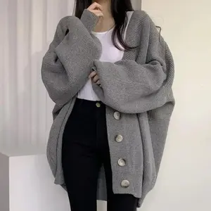 Lantern Sleeve Women's Cardigans Casual Novelties in Vintage Y2k Korean Style Chic Fashion 2025 Youth Loose Ladies Knit Sweaters Knitwear Womenswear