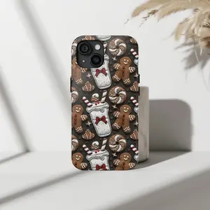 Cozy Gingerbread Christmas Cookie Phone Case 🍪 Cute Holiday Treats Pattern Cover for iP Phone 15, 14, 13, 12, 11 Pro Max, Plus, X, XR, XS