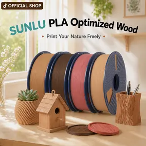 SUNLU 3D Printer Filament, 1KG Optimized Wood PLA with Optimal Wood Texture
