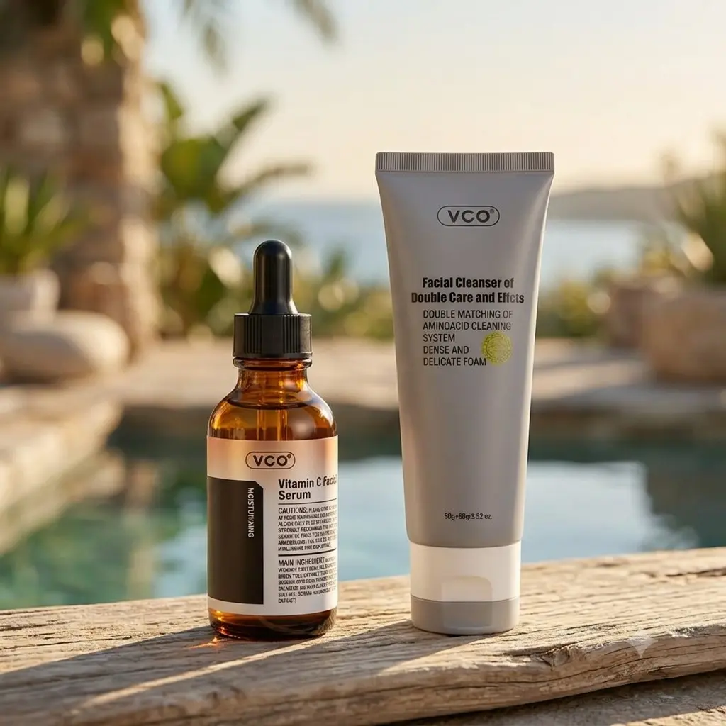VGO Cleanser & VC Serum Duo Set, Gentle, Soothing Skincare for All Skin Types with Hydrating Benefits & Essential Hydration