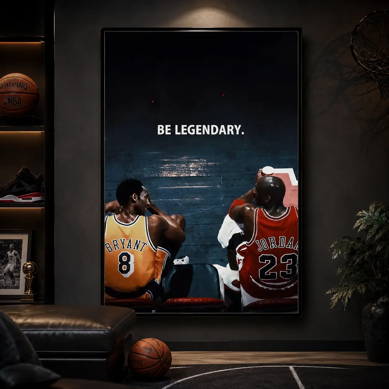 Legendary Basketball Icons Wall Art, Motivational Sports Quote Poster, Inspirational Athlete Wall Decor, Canvas Wall Art Print, Basketball Motivation Poster, Sports Room Decor for Bedroom Gym Dorm Office Man Cave, Gift for Basketball Fans