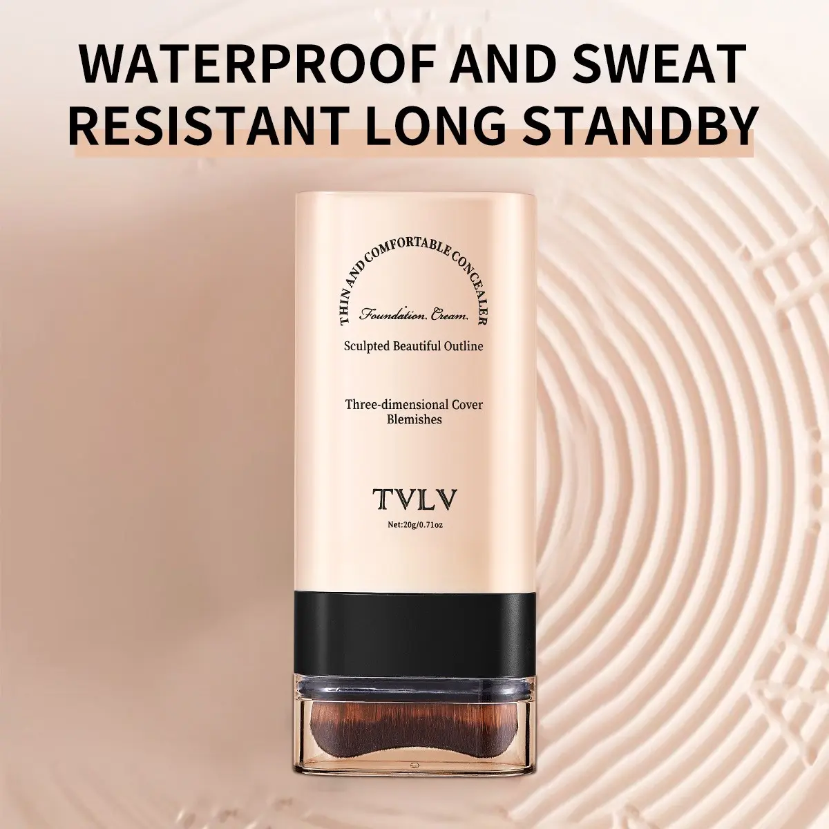 Long-Lasting Natural Concealer Balm, Waterproof Matte Finish, Multiple Colors Available, Includes Brush, Perfect Gift for Mom & Girlfriend