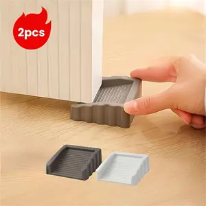 2pcs Creative Windproof Door Stopper, Rubber Door Wedge, Bidirectional Door Block, Safety Top Door Holder, Suitable for All Floor Types