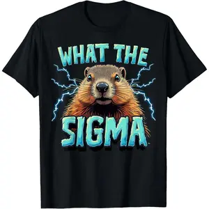 Cotton Streetwear Graphic Tees Casual Round Neck Shortsleeve Fashion Retro Sigma Meme Groundhog Day Funny Groundhog Y2K T-Shirt