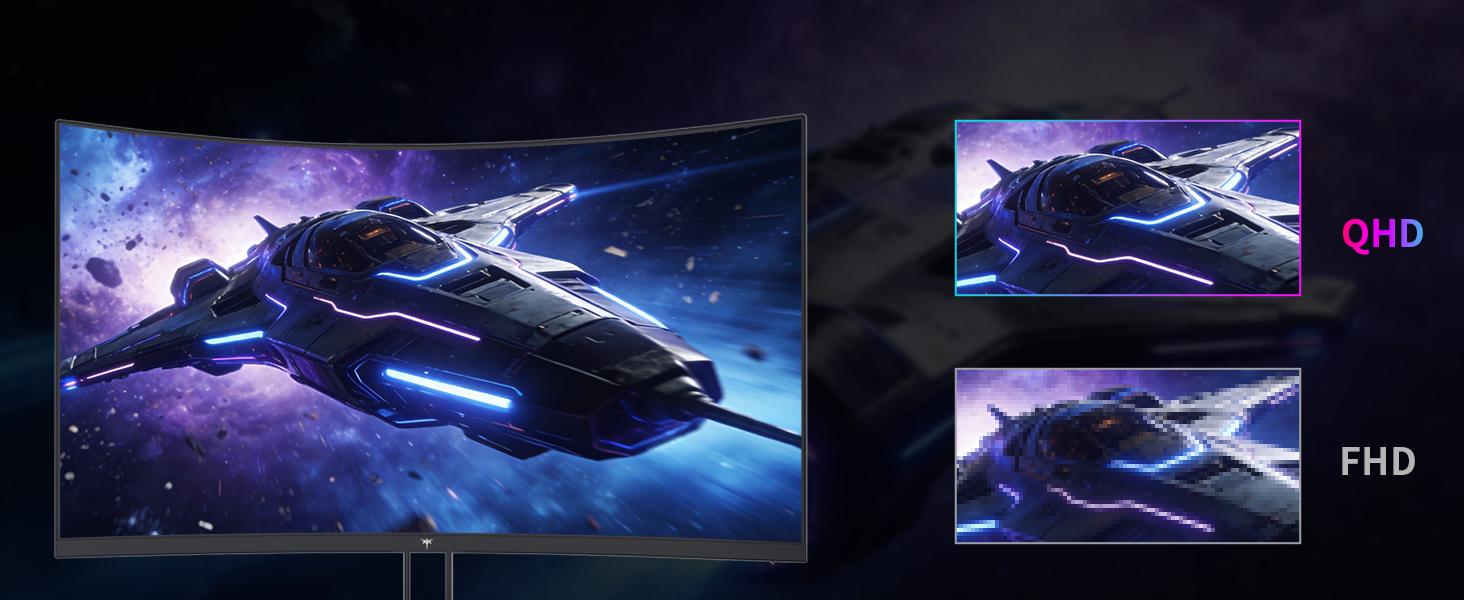 KTC 27" 2K QHD HDR400 VA 1500R Curved Gaming Monitor, 1440P QHD 144Hz 120Hz Monitor, Adaptive Sync, 400nits, HDMI 2.0 x2, DP 1.4, VESA 100x100 PC Monitor, H27S5C