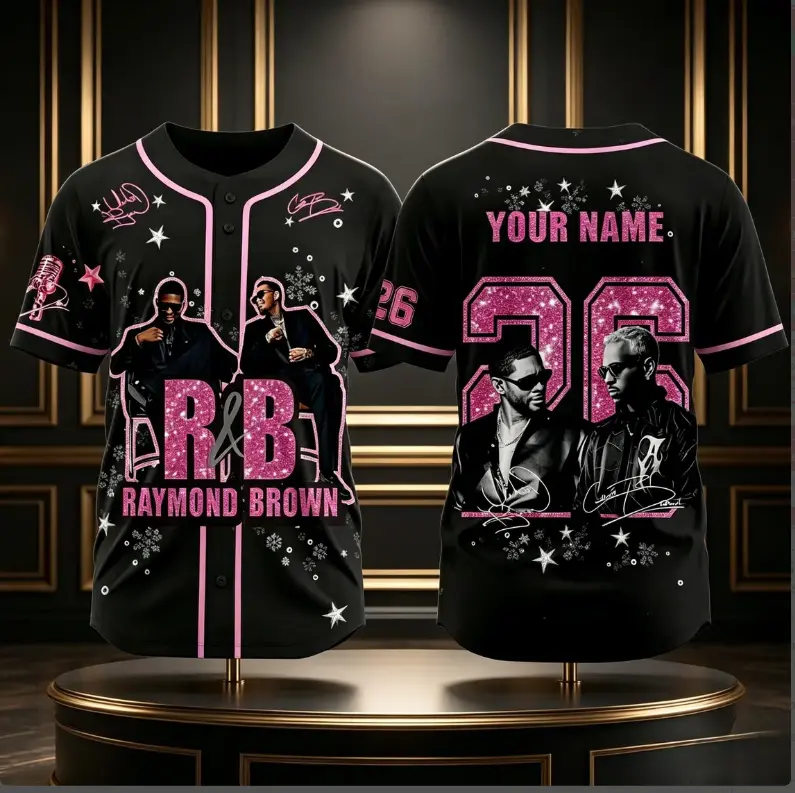 Custom Team Breezy Baseball Jersey, Personalized Name Number Concert Shirt, R&B Tour Fan Apparel, Music Baseball Jersey