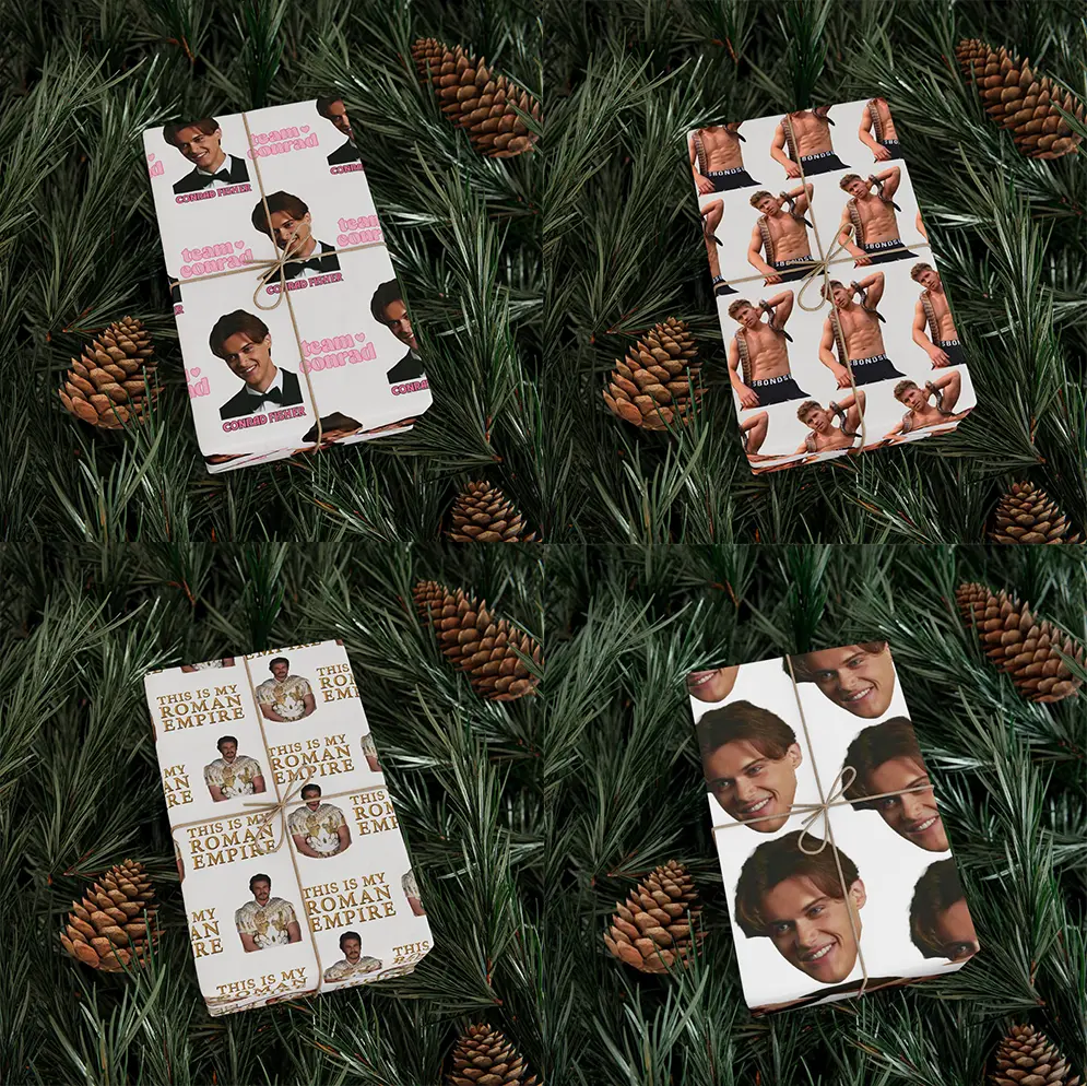 Conrad Fisher, Pedro Pascal, Robert Irwin Wrapping Paper, Celebrity Crush Wrapping Paper Christmas Gift, Birthday & Christmas Present Wrap for Fans