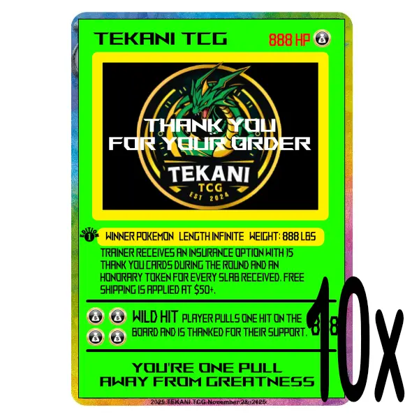 TEKANI TCG Thank You Card Top Loader For Pokemon Fans - TikTok Shop