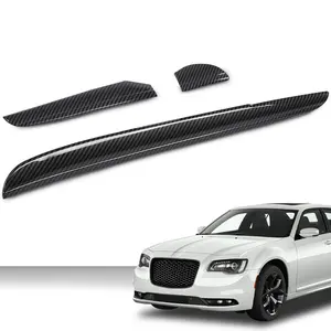 3PC Carbon Fiber Style Center Console & Dashboard Trim Kit Fit for 2011+ Chrysler 300 - Interior Cover Bezel, Self-Adhesive Easy Install