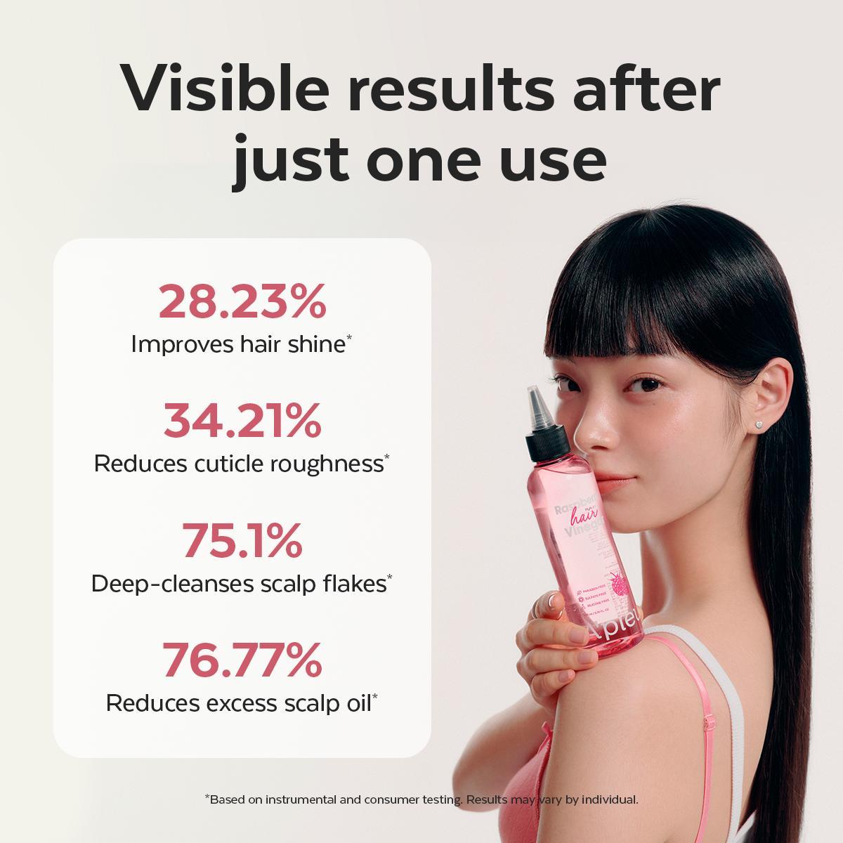 [MISSHA Official] A’pieu Raspberry Hair Vinegar Scalp Detox Rinse – Removes Buildup & Boosts Shine (1 Month supply, 2 Pack)