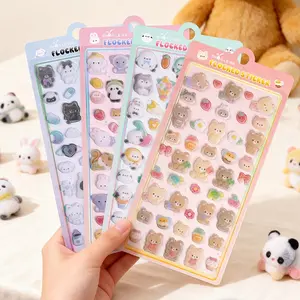 Flashle 3D Embossed Plush Sticker Cute Little Nose Gacha Rabbit Animal Decorative Phone Accessory for Kids Girls