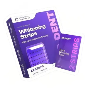 Dr. Dent Purple Teeth Whitening Strips – 42 Whitening Sessions - Non Sensitive Teeth Whitening - Peroxide-Free-Fast Results, Zero Sensitivity