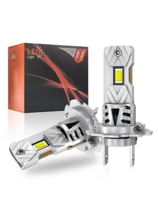 2pcs H7 H1 LED Canbus Car Headlights High Power Mini Wireless Focusing Light Turbine Fan Fog Lamp Plug & Play 12V