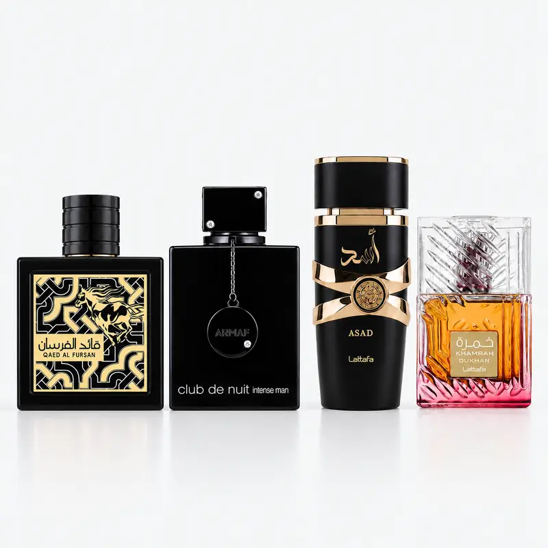 Lattafa Fragrance Gift Bundle - Club De Nuit Intense + Asad + Qaed Al Fursan + Khamrah Dukhan