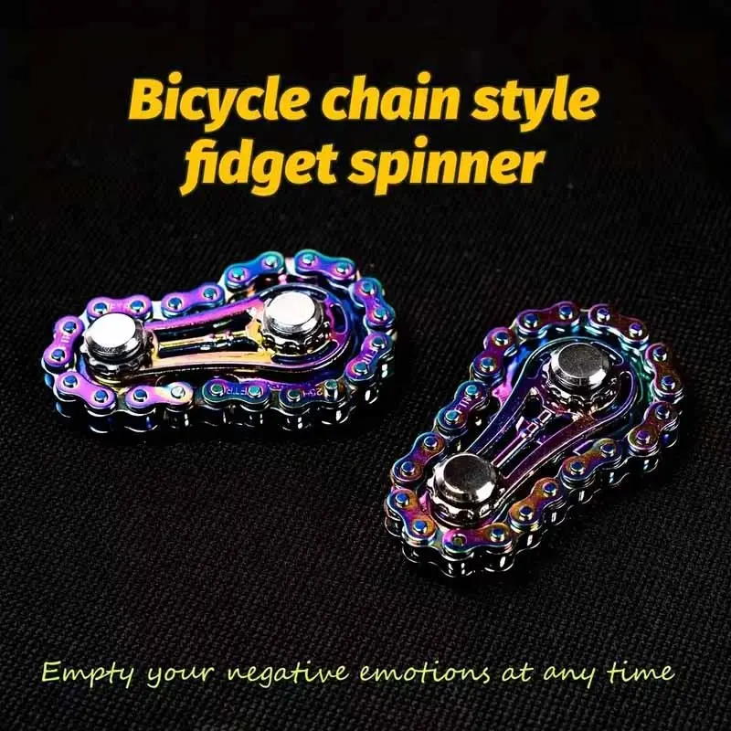 1pc Bicycle Chain Fingertip Gyroscope - Silent CNC Machined Stainless Steel Gear Desktop Toy, Suitable for | Steampunk Decorative Stress Relief Fidgeting And Focus Tool (Office Use) (Mechanical Art Collectible) Stress Relief Gadgets Stress Relief Tools
