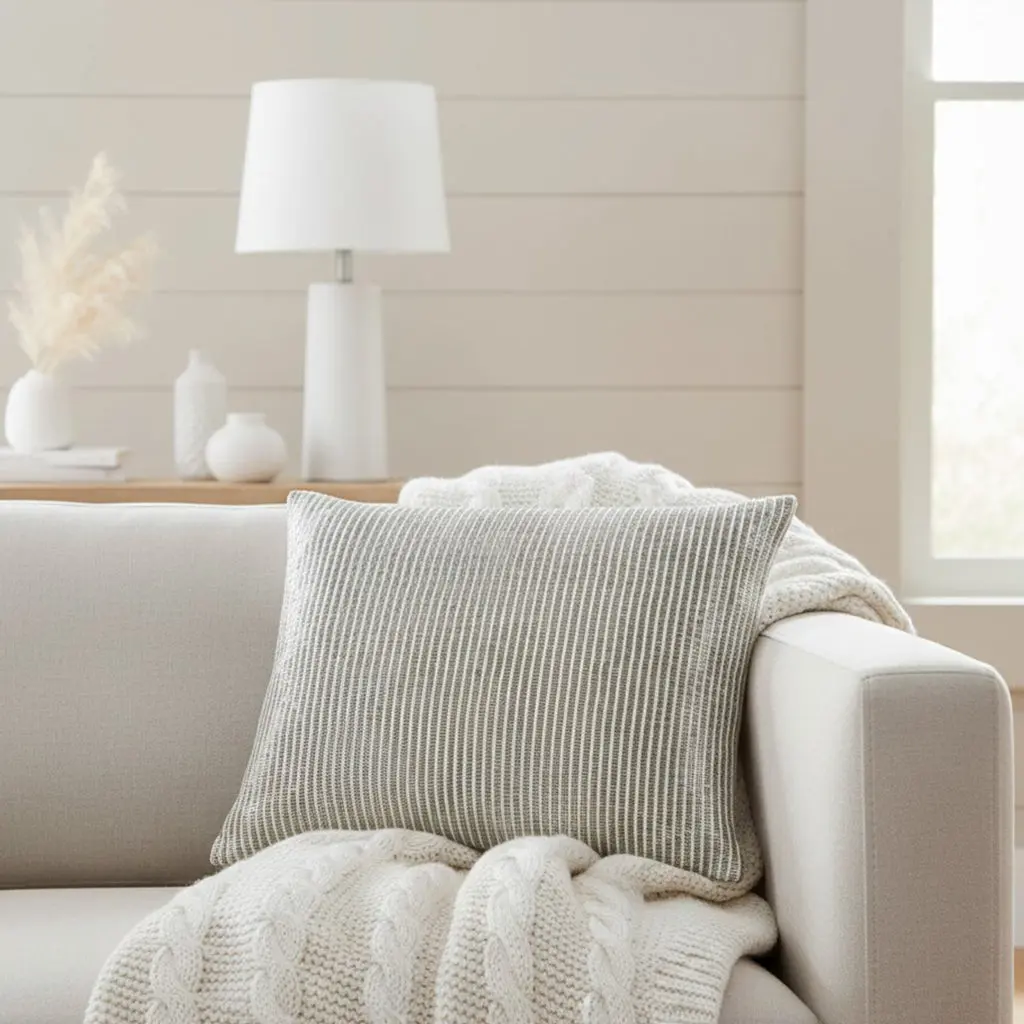 Akai Silver Beaded Pillow