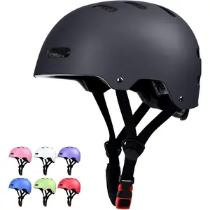 Adult Adjustable Multi-Sport Helmet - ABS Shell, Impact-Proof, Matte Colors, Detachable Liners, Lightweight, 12 Top & Side Vents, Cooling, Secure, Skateboarding, Hoverboard, Longboard, Scooter, Motorcycle Accessory, Thanksgiving & Birthdays Gift Option