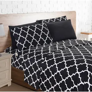 Elegant Comfort 6-Piece Moroccan Trellis Sheet Set - Hotel-Quality Softness with Smart Pocket Design