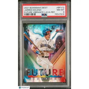 Jarred Kelenic 2021 Bowman's Best Future Vibrance #BFV12-Lava Ref PSA 8 30/50