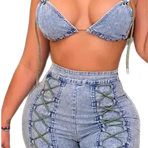 Strap Me Jeans Shorts Set Comfort Womenswear Bra