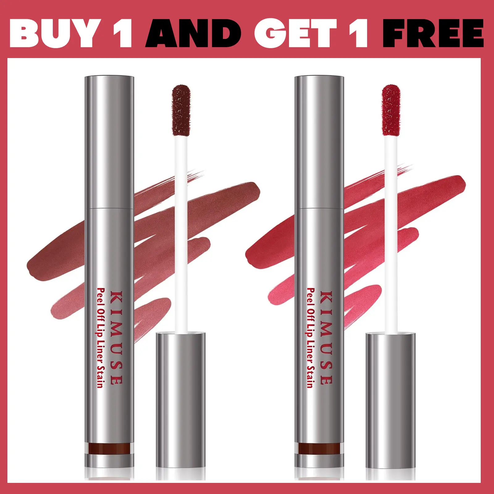 Kimuse Peel-Off Lip Stain, Long-Lasting and Comfortable Matte Lipstick for Adults, Vitamin E Enriched for Softening, Highly Pigmented Color in Natural Brown, Waterproof Lipstick, All Skin Types, Non-Toxic, Lip Tint, Peel Off Lip Liner Stain