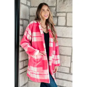 Passion in Plaid Coat in Pink