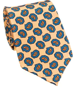 Peach/Orange/Blue Paisley Tie