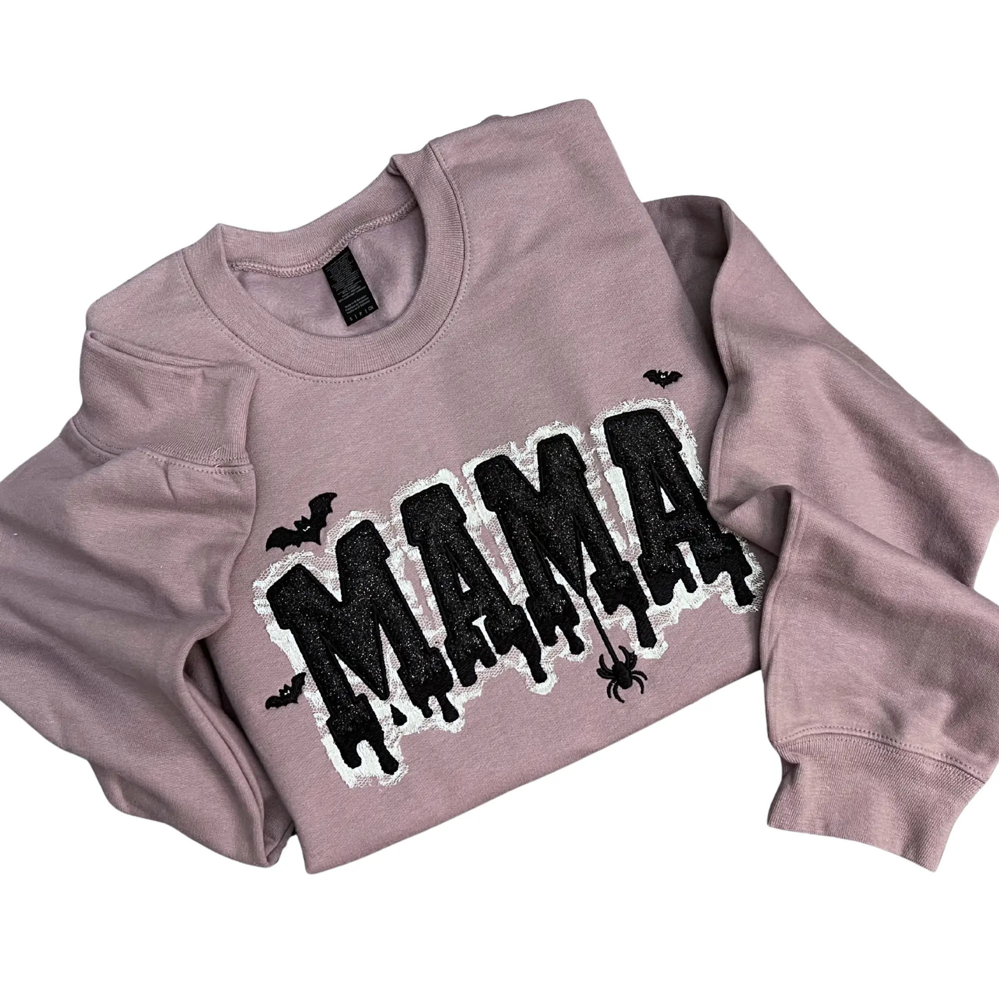 Embroidered MAMA drippy glitter lace sweatshirt