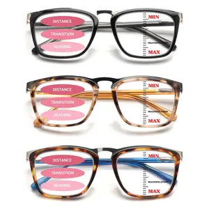 3 Pack Progressive Multifocal Reading Glasses Blue Light Blocking Computer Readers Classic Design Large Frame Tortoiseshell Eyeglasses Lightweight