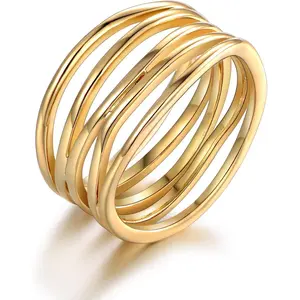 Gold Plated Statement Ring For Women, Trendy Statement Ring, Sizes 5-10 - Made in Brazil