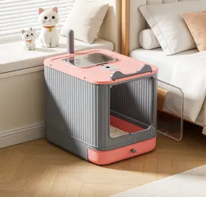 Upgraded Fully Enclosed Cat Litter Box with Lid, Covered Cat Box Enclosure, Anti-Splashing Easy to Clean Kitty Litter Boxes with Drawer, 3 Modes can Use from Kitten to Adult