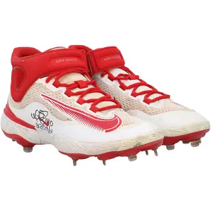 Willson Contreras St. Louis Cardinals Autographed Game-Used White and Red Nike Cleats from the 2025 MLB Season with "Game Used" Inscription - NF70443541-42 - Fanatics Authentic Certified