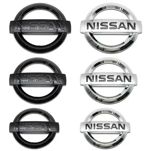 3D Abs Car Emblem Set, Front & Rear Tailgate Badges, Compatible with Nissan Qashqai Sylphy X-Trail Note Elgrand Leaf Juke
