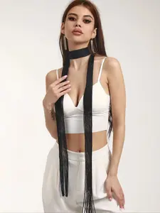 Women's Fashionable Fringe Scarf Tie, Spring Summer Style, Versatile for All Occasions, Stylish and Practical Accessory