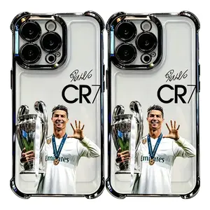 CR7 Cristiano Ronaldo Phone Case - Football Star Champions League Design, Shockproof Transparent Soft Cover for iPhone 17/16/15/14/13/12/11 Pro Max/X/XR/XS Max/7/8 Plus & Samsung Galaxy S25/S24/S23/S22/S21 Ultra/Plus