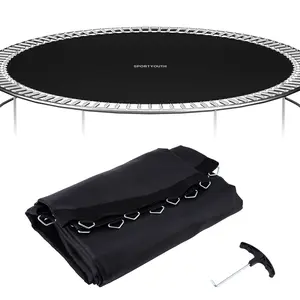 Trampoline Replacement Mat, SPORTYOUTH Jumping Mat with 96 V-Ring, Fits 14ft Round Trampoline Frame, 6.5"-7" Springs, Water-Resistant, UV Resistant, Perfect Bounce (Excluding Frame and Spring)