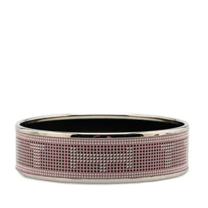 Pre-owned HERMÈS Stainless Small Leather Goods Email GM H Pattern Metal Bracelet