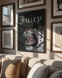 Leopard Grillz Poster | Y2K Baddie Aesthetic Wall Art | 2000s Swag Retro Hip Hop Decor | Trendy Home Office Print