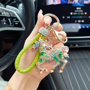 Fabric Horse Keychain - Creative Painted, Small-Size Fashion Accessory with Lanyard Loop, Exquisite Bag Charm, Ideal for Car Keys, Couple’s New Year Gift