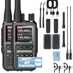 Baofeng UV-5R Mini Dual Band Radio - 5W 2-Way Radio w/999CH | Bluetooth & NOAA Weather | USB-C Charging | Emergency Kit for Camping, Hunting (2 Pack)​