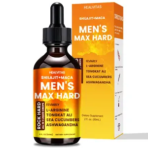 HEALVITAS Men’s All-in-One Liquid Drops, 60mL Dietary Supplement, Formulated with Shilajit, Maca, L-Arginine & Sea Cucumber, Gentle Daily Wellness Formula for Men