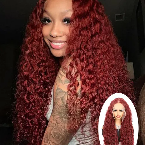 26 Inch  Long Water Wave Lace Front Various Colors Wigs Gorgeous Fluffy Wigs without Bangs, Synthetic Heat Resistant Lace Front Wigs for Party, Daily Use, Long Wavy Wig