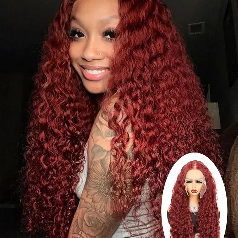 26 Inch Long Water Wave Lace Front Various Colors Wigs Gorgeous Fluffy Wigs without Bangs, Synthetic Heat Resistant Lace Front Wigs for Party, Daily Use, Long Wavy Wig