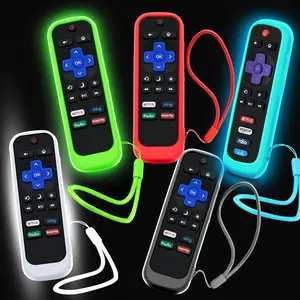 5Pack Case for  Remote, Cover for Hisense/  TV Steaming Stick/Express Universal Replacement Controller  Sleeve  Glow in The Dark Green Sky Purple Red