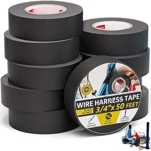 Wire Harness Tape, 3/4-Inch x 50  (10-Pack), High Temp Wiring Loom Harness, Self-Adhesive Felt Cloth Electrical Tape for Automotive Engines, Noise Dampening, and  Protection