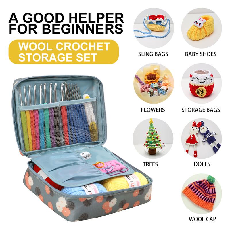 CozyKnots Crochet Starter Kit, DIY Kit, Knitting and Crochet, 58 pc tools