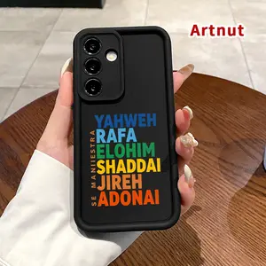 Phone Case Compatible with Samsung Galaxy S26 S23 Ultra S24 Plus S25 S22+ Plus Divine Name Array Pattern Anti-Scratch Shockproof TPU Bumper Drop-proof Cover Cellphone Protective Casing