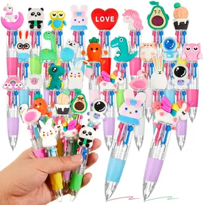 60PCS Mini Multicolor Ballpoint Pens for Kids  4-in-1 and 6-in-1 Cute Cartoon Styles Fun Bulk Gifts for Birthdays Parties Kawaii Pen Set Writing Stationery Office Stationery Supplies,Graduation Gifts