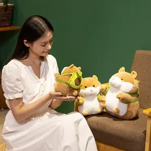 New Kawaii Primary Student Hamster Plush Toys Soft Fluffy Hamster Doll Wearing Carries Schoolbag Lovely Birthday Gift To Family